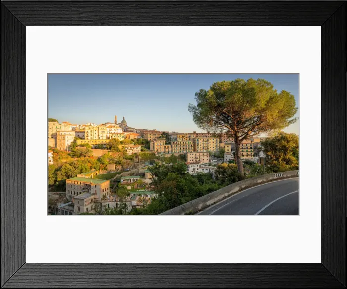 Framed Print : The view of Vietri sul Mare as seen from the Amalfi drive, Salerno province Framed Print : The view of Vietri sul Mare as seen from the Amalfi drive, Salerno province