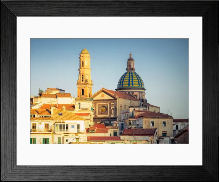 Framed Print : The church of San Giovanni Battista at dusk, Vietri sul Mare, Salerno province Framed Print : The church of San Giovanni Battista at dusk, Vietri sul Mare, Salerno province