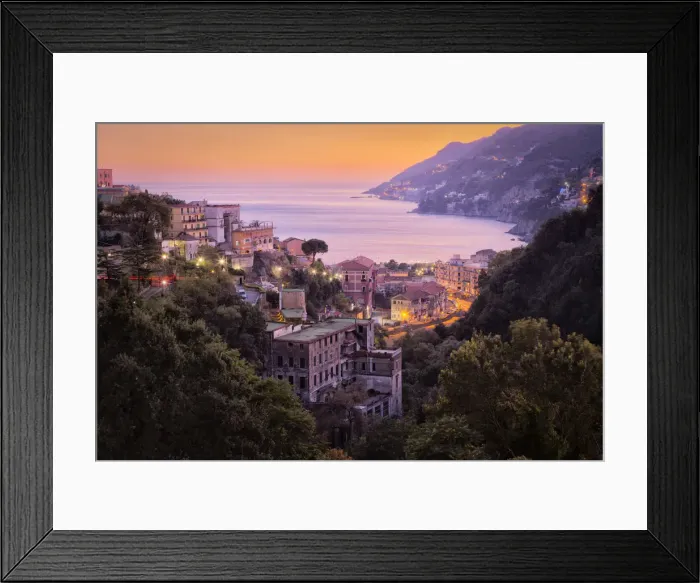 Framed Print : Vietri sul Mare and the Amalfi coast at dusk, Salerno province, Campania region, Italy Framed Print : Vietri sul Mare and the Amalfi coast at dusk, Salerno province, Campania region, Italy