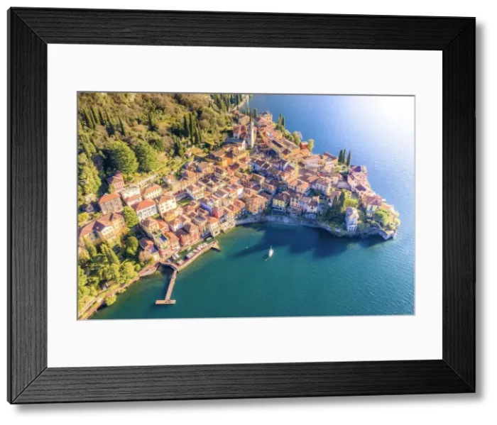Framed Print : Aerial view of Varenna, Como Lake, Lombardy, Italy Framed Print : Aerial view of Varenna, Como Lake, Lombardy, Italy