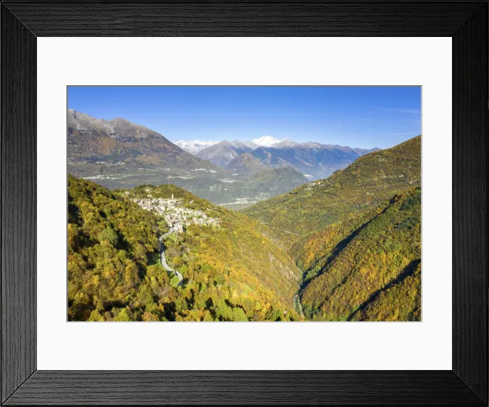 Framed Print : Village of Sacco in the autumn colors. Valgerola(Gerola valley), Orobie, Valtellina Framed Print : Village of Sacco in the autumn colors. Valgerola(Gerola valley), Orobie, Valtellina