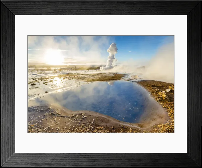 Framed Print : Iceland, Southern Iceland, Geysir, Strokkur geyser, the fascinating natural phenomenon of Framed Print : Iceland, Southern Iceland, Geysir, Strokkur geyser, the fascinating natural phenomenon of