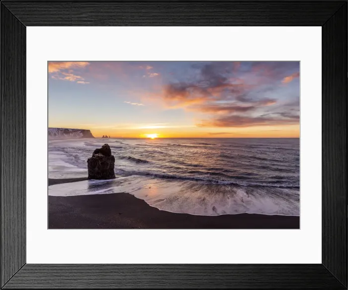 Framed Print : Iceland, Southern Iceland, Vik i Myrdal, the black beach of Reynisfjara at sunrise Framed Print : Iceland, Southern Iceland, Vik i Myrdal, the black beach of Reynisfjara at sunrise