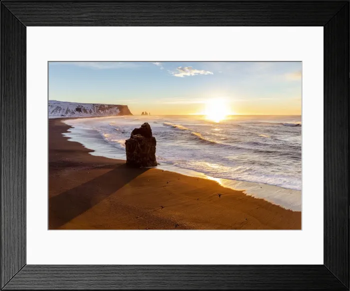 Framed Print : Iceland, Southern Iceland, Vik i Myrdal, the black beach of Reynisfjara at sunrise Framed Print : Iceland, Southern Iceland, Vik i Myrdal, the black beach of Reynisfjara at sunrise