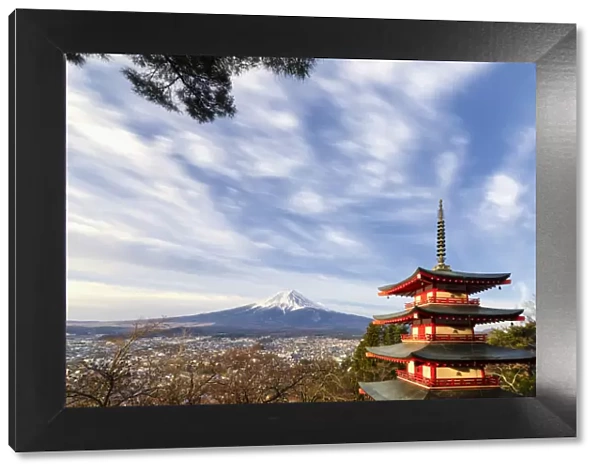 Chureito pagoda and Fuji Yama, Fujiyoshida, Yamanashi, Japan