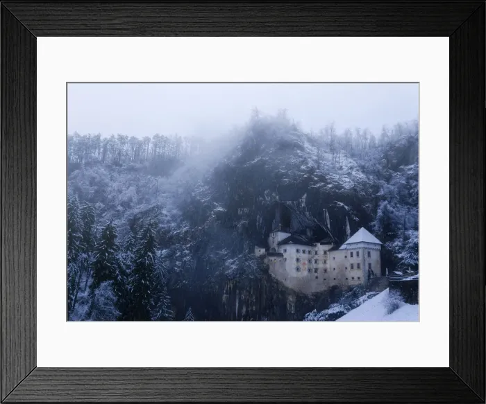 Framed Print : Predjama castle during a snowy day in the middle of the wintern, Predjama, Slovenia Framed Print : Predjama castle during a snowy day in the middle of the wintern, Predjama, Slovenia