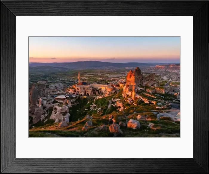 Framed Print : Ancient town of Uchisar during sunset. Cappadocia, Kaisery district, Anatolia, Turkey Framed Print : Ancient town of Uchisar during sunset. Cappadocia, Kaisery district, Anatolia, Turkey