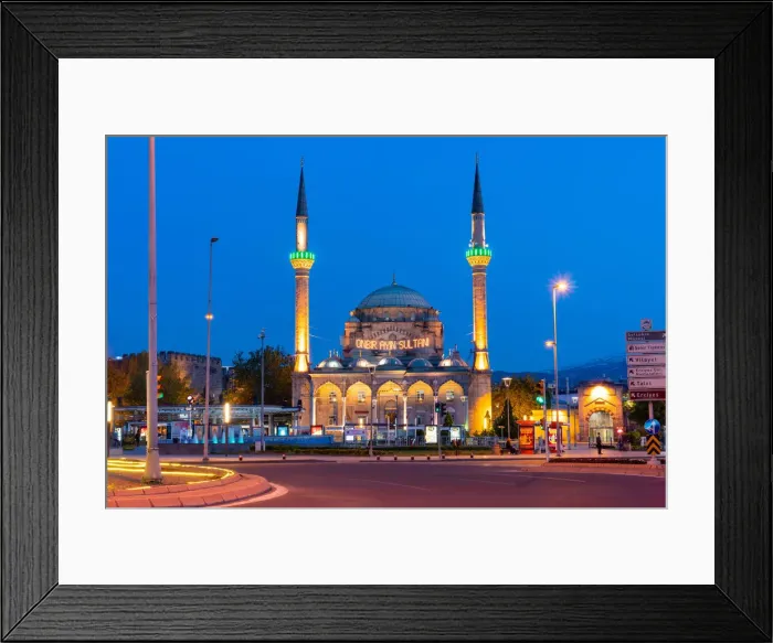 Framed Print : Burunguz mosque in republic square at twilight. Kayseri, central Anatolia, Turkey Framed Print : Burunguz mosque in republic square at twilight. Kayseri, central Anatolia, Turkey