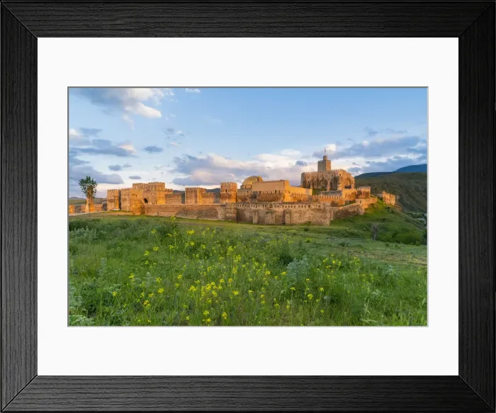 Framed Print : Landscape of the medioeval Rabati castle at sunset. Akhaltsikhe