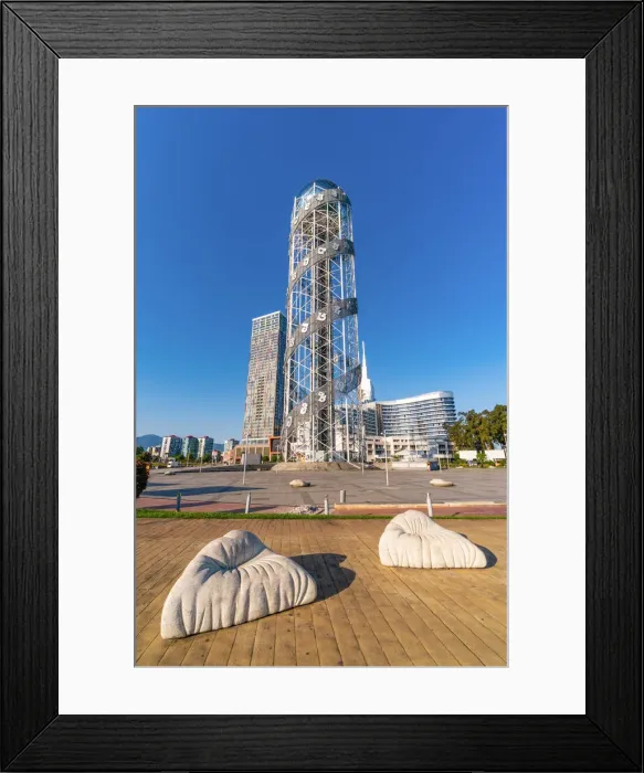 Framed Print : The alphabet tower, exemple of modern architecture in Batumi, Agiara region, Georgia