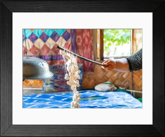 Framed Print : Yodgorlik silk factory in Margilan, Fergana region, Uzbekistan Framed Print : Yodgorlik silk factory in Margilan, Fergana region, Uzbekistan