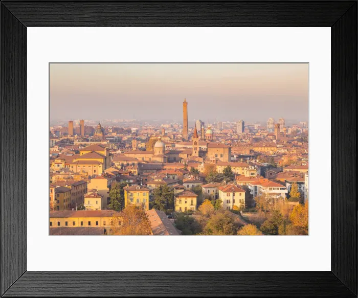 Framed Print : Cityscape at sunset of Bologna from San Michele in Bosco church Framed Print : Cityscape at sunset of Bologna from San Michele in Bosco church