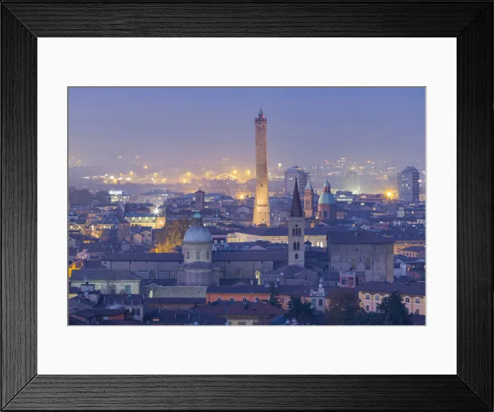 Framed Print : Nightscape of Bologna from San Michele in Bosco church. Bologna, Emilia Romagna, Italy Framed Print : Nightscape of Bologna from San Michele in Bosco church. Bologna, Emilia Romagna, Italy