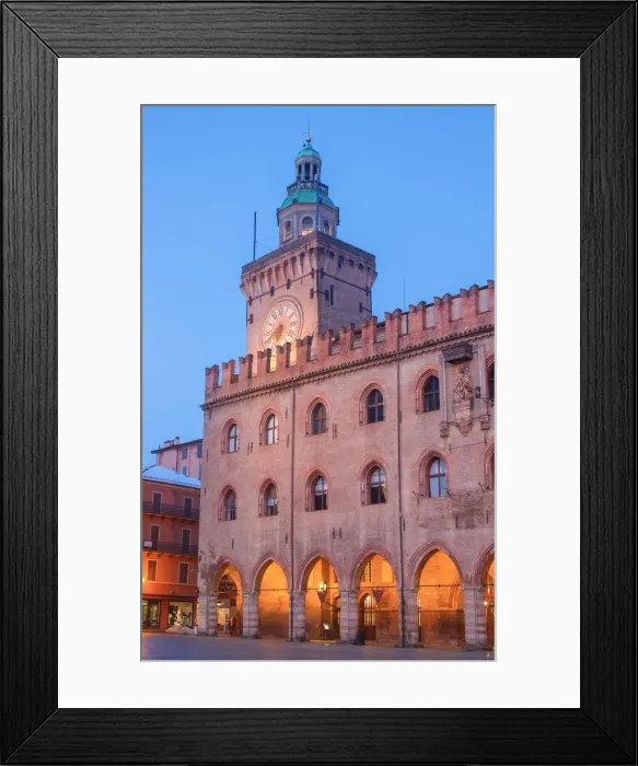 Framed Print : Accursio palace in Maggiore square at twilight. Bologna, Emilia Romagna, Italy, Europe Framed Print : Accursio palace in Maggiore square at twilight. Bologna, Emilia Romagna, Italy, Europe