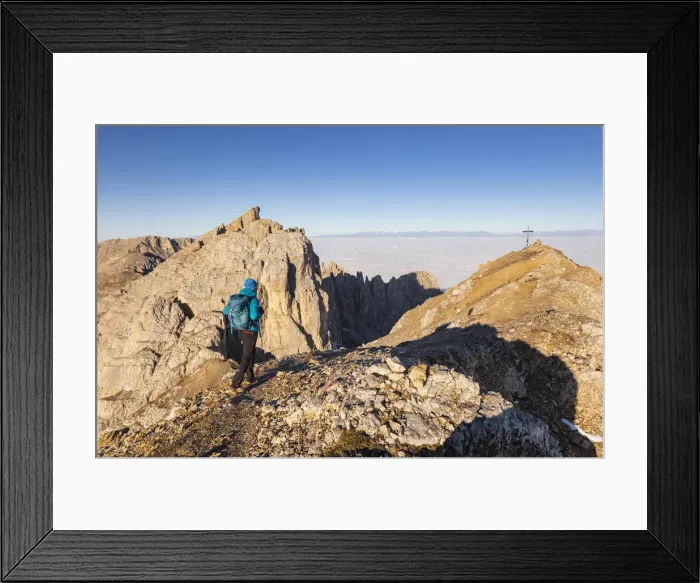 Framed Print : Hiking in Latemar mount during summer in DOlomites mountains Framed Print : Hiking in Latemar mount during summer in DOlomites mountains