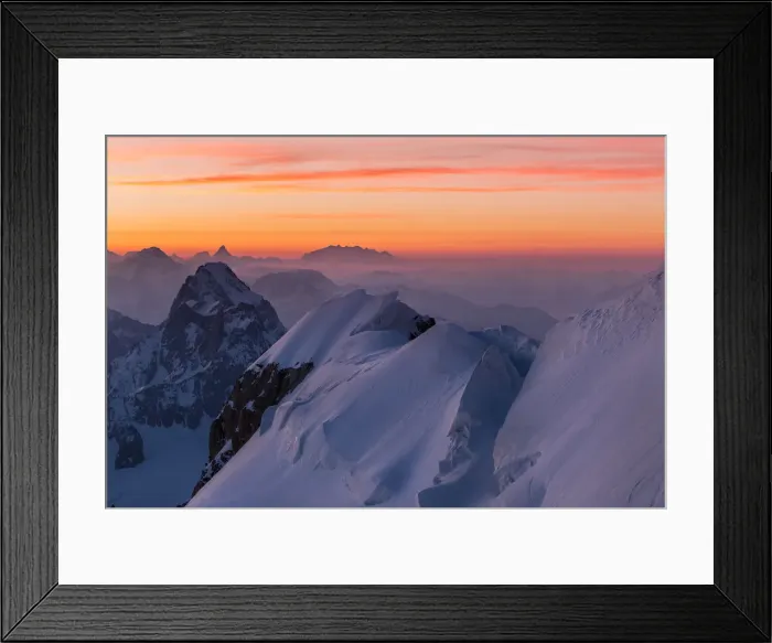Framed Print : Sunrisescape from Col Maudit along the way from Les Cosmiques to Mount Blanc Framed Print : Sunrisescape from Col Maudit along the way from Les Cosmiques to Mount Blanc