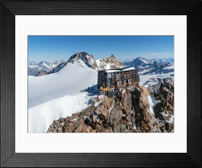 Framed Print : The alpine hut of Capanna Regina Margherita in Rosa mount from an aerial view Framed Print : The alpine hut of Capanna Regina Margherita in Rosa mount from an aerial view