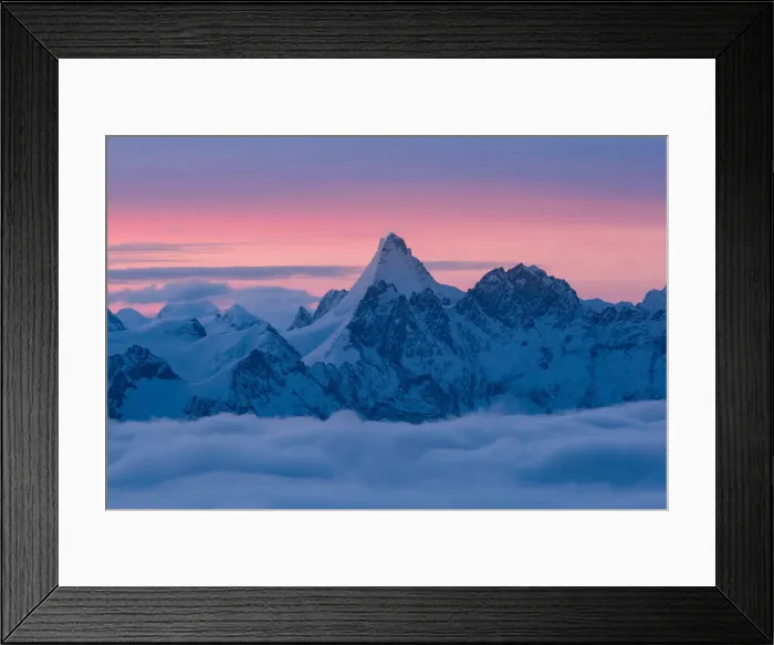 Framed Print : Matterhorn peak over a clouy carpet during a winter sunrise