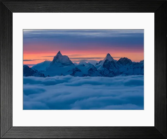 Framed Print : Matterhorn peak over a clouy carpet during a winter sunrise Framed Print : Matterhorn peak over a clouy carpet during a winter sunrise