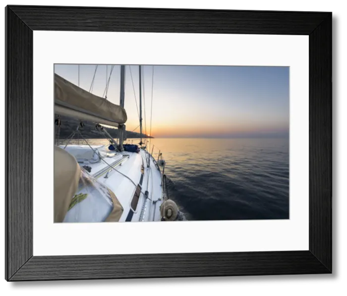 Framed Print : Sailing at sunrise (Ligurian riviera, Imperia, Liguria, Italy, Ligurian Sea Framed Print : Sailing at sunrise (Ligurian riviera, Imperia, Liguria, Italy, Ligurian Sea