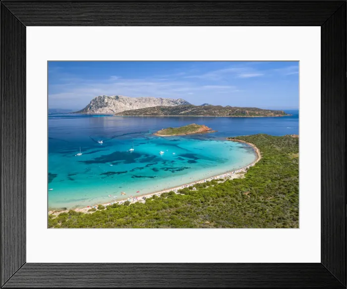 Framed Print : The beach of Capo Coda Cavallo and the Island of Tavolara (San Teodoro, Sassari province