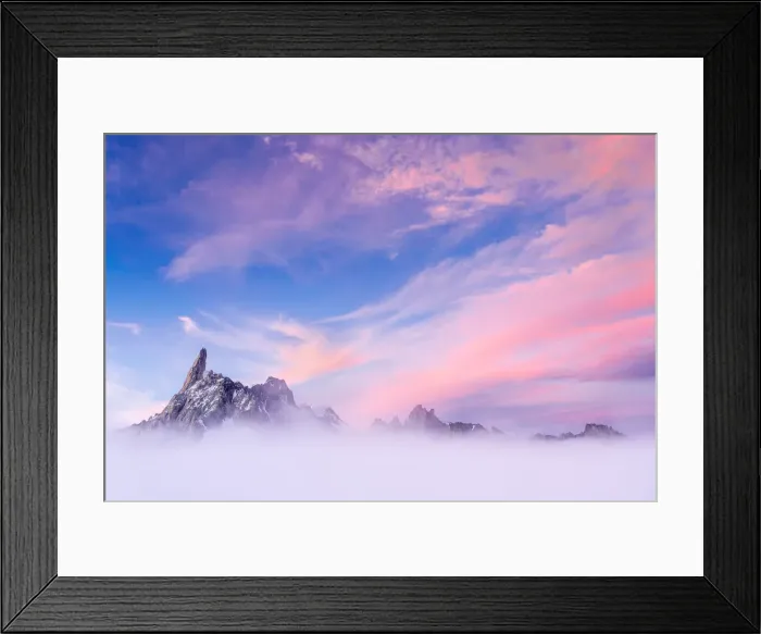 Framed Print : Sunset Dent du Geants view with rose clouds, Punta Helbronner (3462m), Mont Blanc Framed Print : Sunset Dent du Geants view with rose clouds, Punta Helbronner (3462m), Mont Blanc