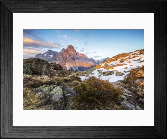 Framed Print : A view of Cimon della Pala from Cavallazza, Passo Rolle, Trento, Trentino Alto Adige
