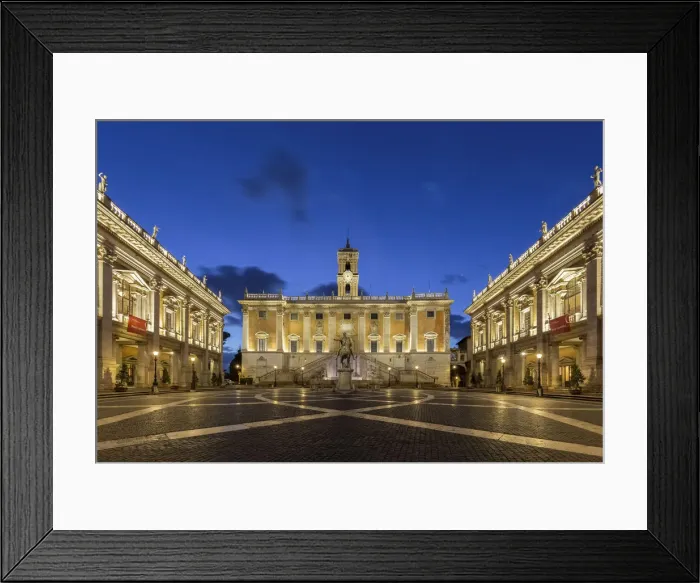 Framed Print : View of the Capitoline Hill with lines leading to the Palazzo Senatorio Framed Print : View of the Capitoline Hill with lines leading to the Palazzo Senatorio