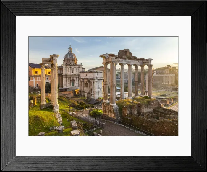 Framed Print : View of the ruins of Fori Imperiali from the Campidoglio at dawn Framed Print : View of the ruins of Fori Imperiali from the Campidoglio at dawn