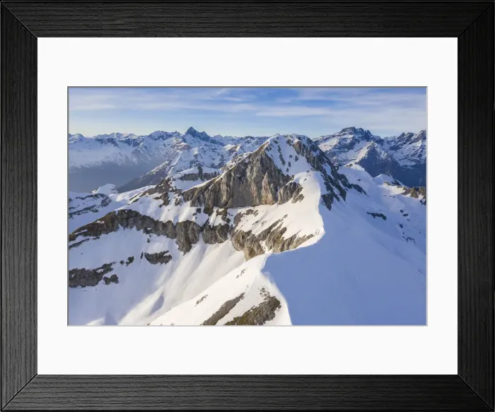 Framed Print : Aerial view of the top of the Monte Ferrante and Monte Ferrantino covered in snow in Framed Print : Aerial view of the top of the Monte Ferrante and Monte Ferrantino covered in snow in