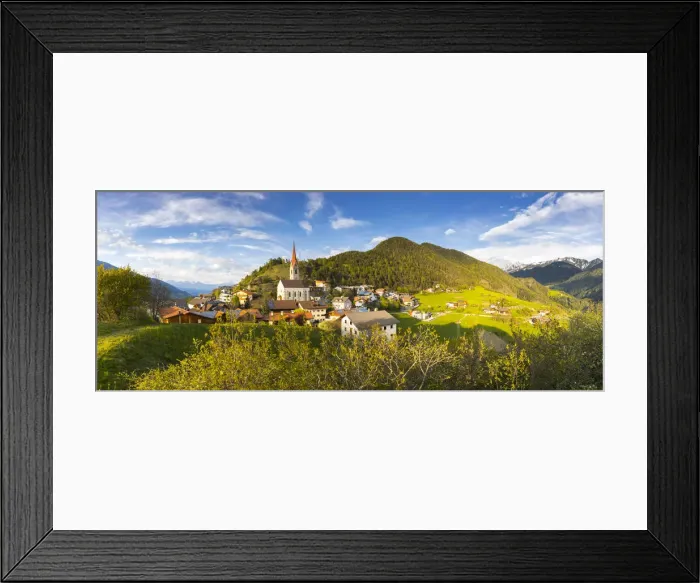 Framed Print : a panoramic view of the little alpine village of Teis (Tiso) in Villnaoss Framed Print : a panoramic view of the little alpine village of Teis (Tiso) in Villnaoss