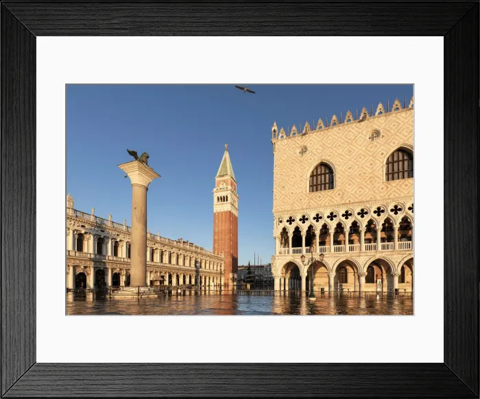 Framed Print : High tide in the morning in St Marks Square. Venice, Veneto, Italy Framed Print : High tide in the morning in St Marks Square. Venice, Veneto, Italy