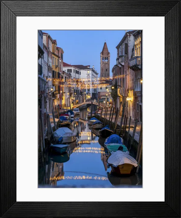 Framed Print : Rio de San Barnaba at dusk, Venice, Veneto, Italy, Europe Framed Print : Rio de San Barnaba at dusk, Venice, Veneto, Italy, Europe