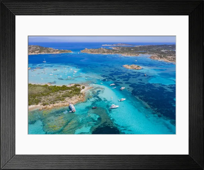Framed Print : Budelli Island in the foreground, Razzoli Island and Santa Maria Island in the background Framed Print : Budelli Island in the foreground, Razzoli Island and Santa Maria Island in the background