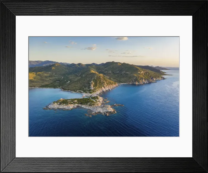 Framed Print : Punta Molentis cape and beach, Villasimius, Cagliari, Sardinia, Italy