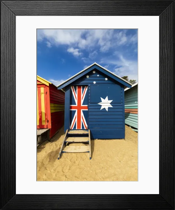 Framed Print : The colourful Brighton Bathing Boxes located on Middle Brighton Beach, Brighton Framed Print : The colourful Brighton Bathing Boxes located on Middle Brighton Beach, Brighton