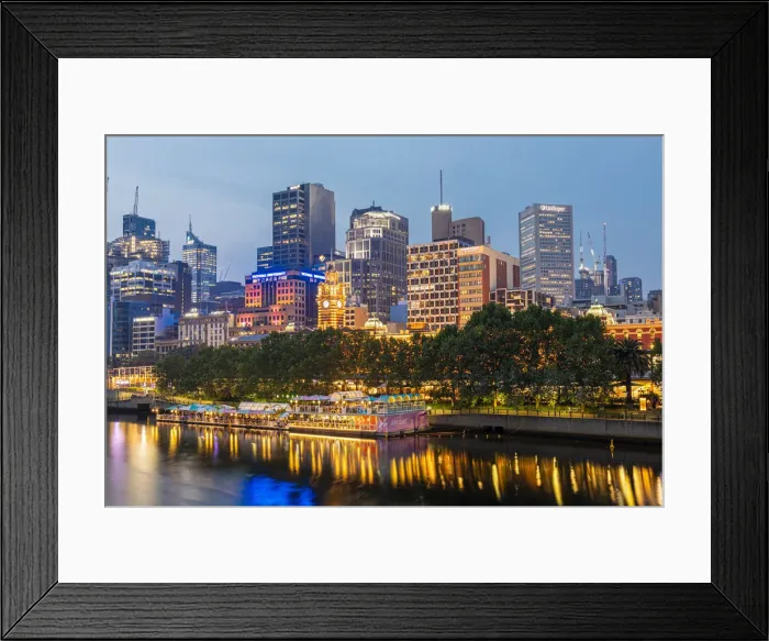 Framed Print : Cityscape at dusk, Melbourne, Victoria, Australia Framed Print : Cityscape at dusk, Melbourne, Victoria, Australia