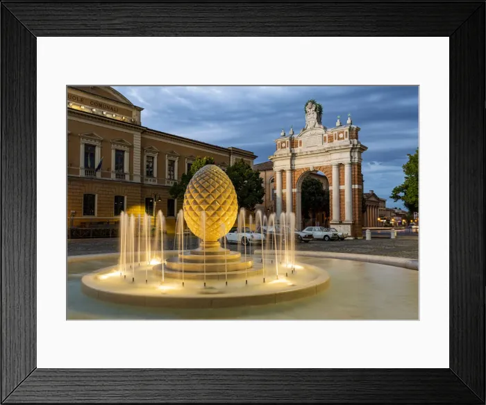 Framed Print : Fountain in Gangagelli Square and Ganganelli Arch, Santarcangelo di Romagna, Rimini Framed Print : Fountain in Gangagelli Square and Ganganelli Arch, Santarcangelo di Romagna, Rimini