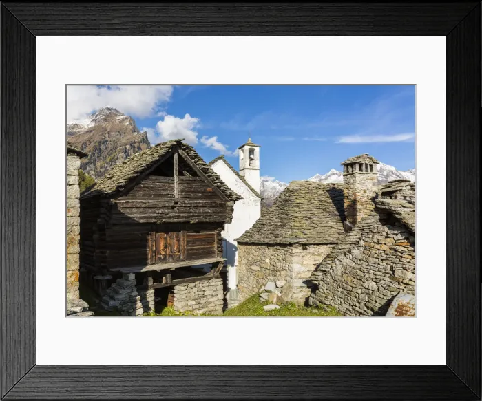 Framed Print : Traditional houses in the walser village of Salecchio, Val Formazza Framed Print : Traditional houses in the walser village of Salecchio, Val Formazza