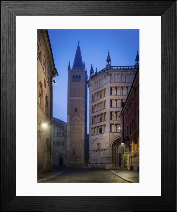 Framed Print : Duomo (Cathedral) Bell Tower and Baptistry. Parma, Emilia Romagna, Italy Framed Print : Duomo (Cathedral) Bell Tower and Baptistry. Parma, Emilia Romagna, Italy