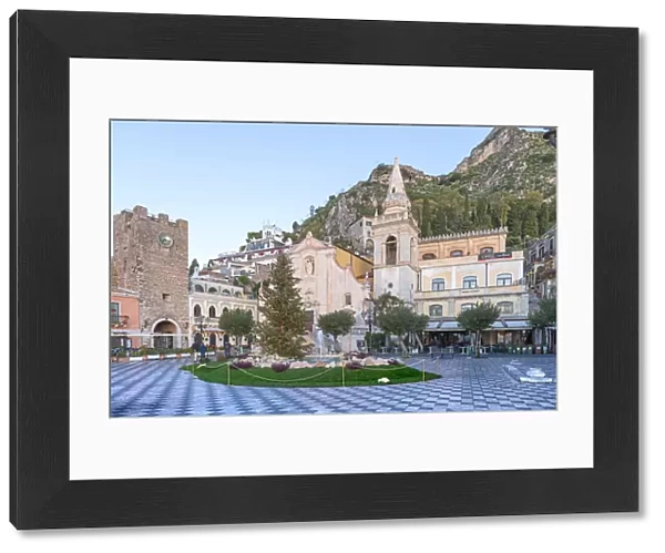 Taormina square. Europe, Italy, Sicily, Messina province, Taormina
