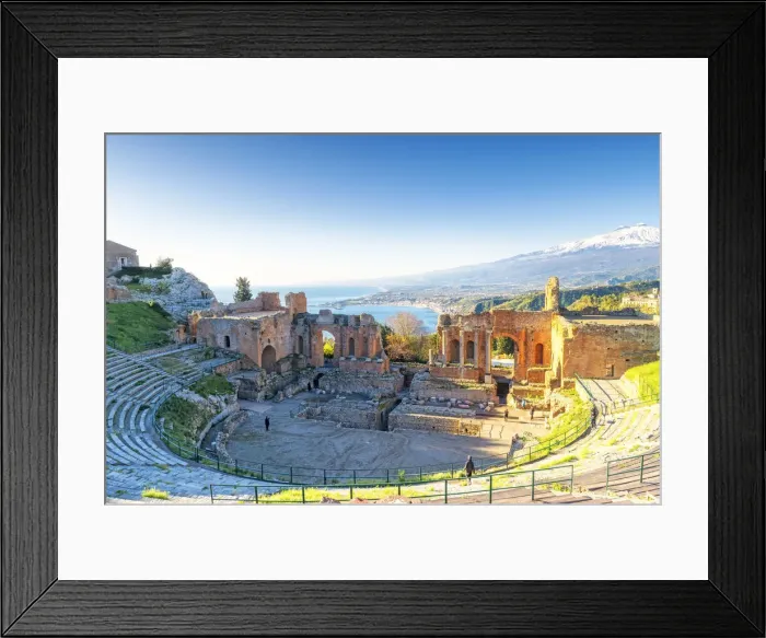 Framed Print : Theatre Grego-Romano antique of Taormina. Europe, Italy, Sicily, Messina province