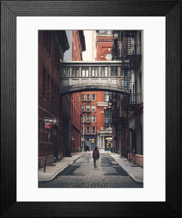 Framed Print : Staple street skybridge, Soho district, Manhattan, New York City, USA Framed Print : Staple street skybridge, Soho district, Manhattan, New York City, USA