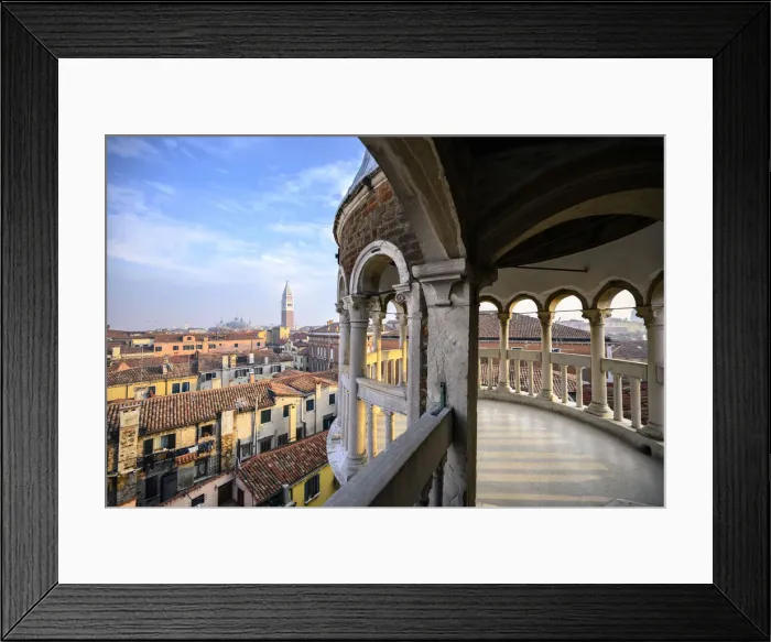 Framed Print : St Mark bell tower as seen from the top of Contarini del Bovolo stairway Framed Print : St Mark bell tower as seen from the top of Contarini del Bovolo stairway