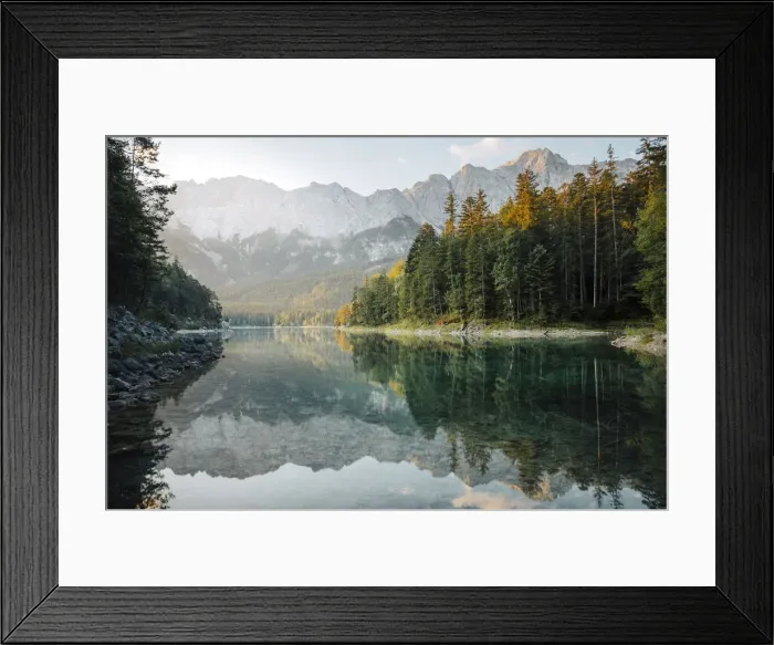 Framed Print : Eibsee at sunrise. Grainau, Bavaria, Germany Framed Print : Eibsee at sunrise. Grainau, Bavaria, Germany