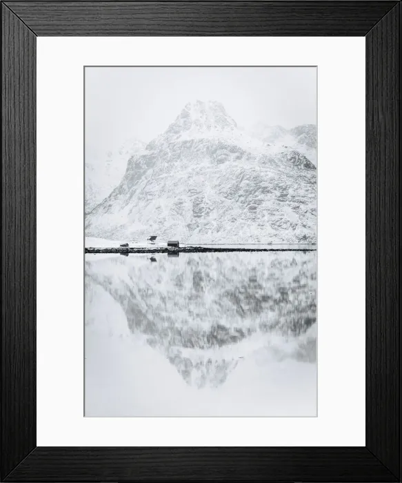 Framed Print : Reflection on a Lofoten Islands fjord near Nusfjord, Lofoten Islands, Nordland Framed Print : Reflection on a Lofoten Islands fjord near Nusfjord, Lofoten Islands, Nordland