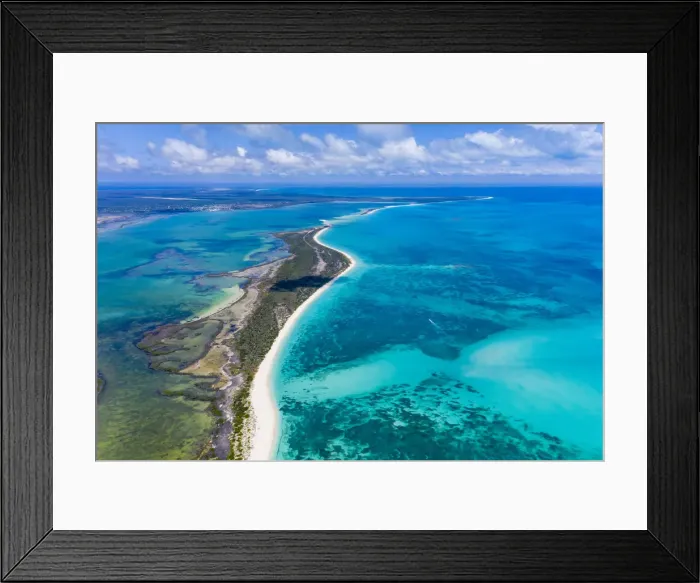 Framed Print : Aerial view of Pink Sand Beach and crystal sea, Barbuda, Caribbean Framed Print : Aerial view of Pink Sand Beach and crystal sea, Barbuda, Caribbean