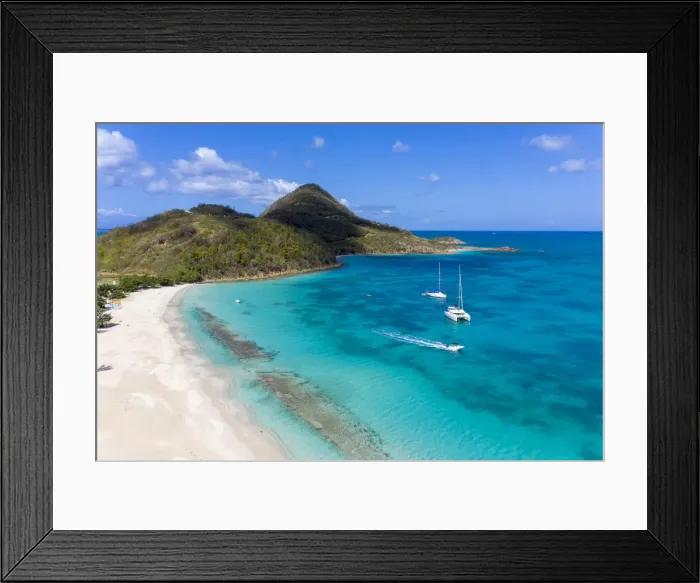 Framed Print : Aerial view by drone of Hermitage Bay and Pearns Point, Antigua, Antigua and Barbuda Framed Print : Aerial view by drone of Hermitage Bay and Pearns Point, Antigua, Antigua and Barbuda