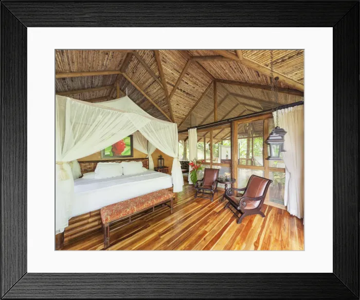 Framed Print : Pacuare river Eco lodge room interior, Costa Rica, Central America Framed Print : Pacuare river Eco lodge room interior, Costa Rica, Central America