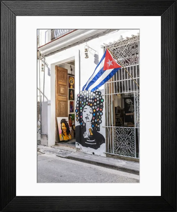 Framed Print : A music store in La Habana Vieja (Old Town), Havana, Cuba